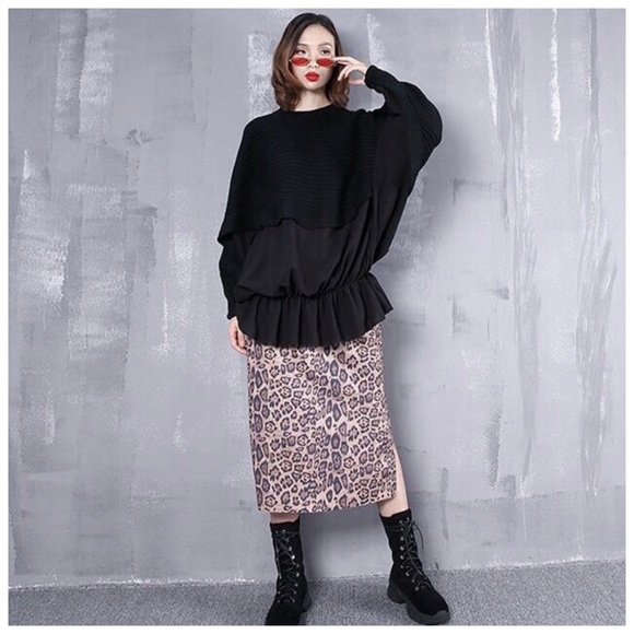 Oversize Puff Flowing Bat Wing Sweater Top - Picture 4 of 8